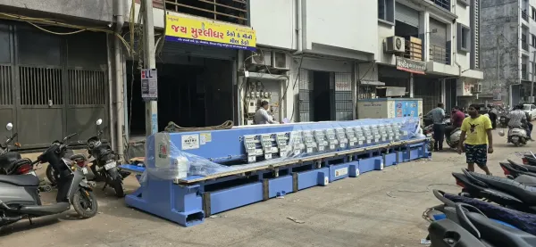 Machine unloaded at the customer's site