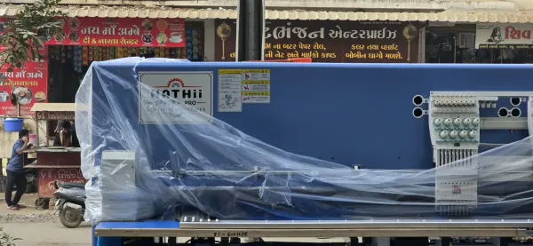 Machine wrapped for delivery