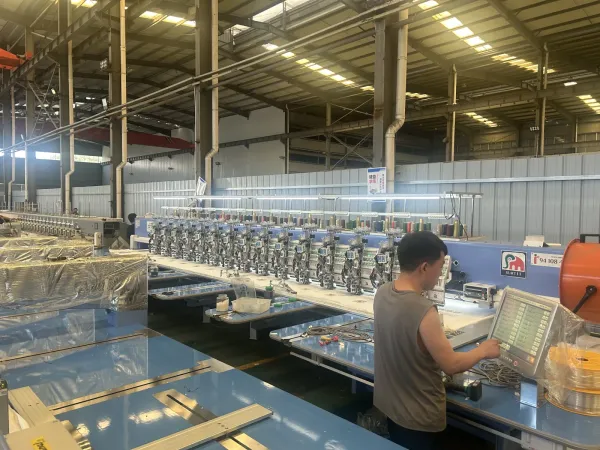 Testing an embroidery machine before dispatch