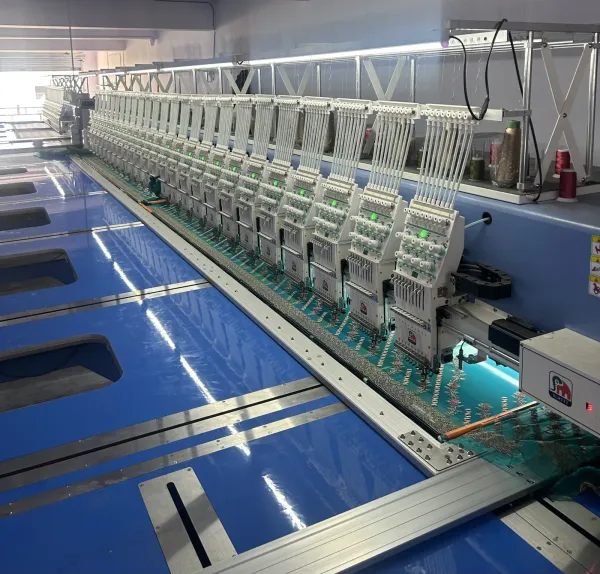 Full-length flat machine on the floor